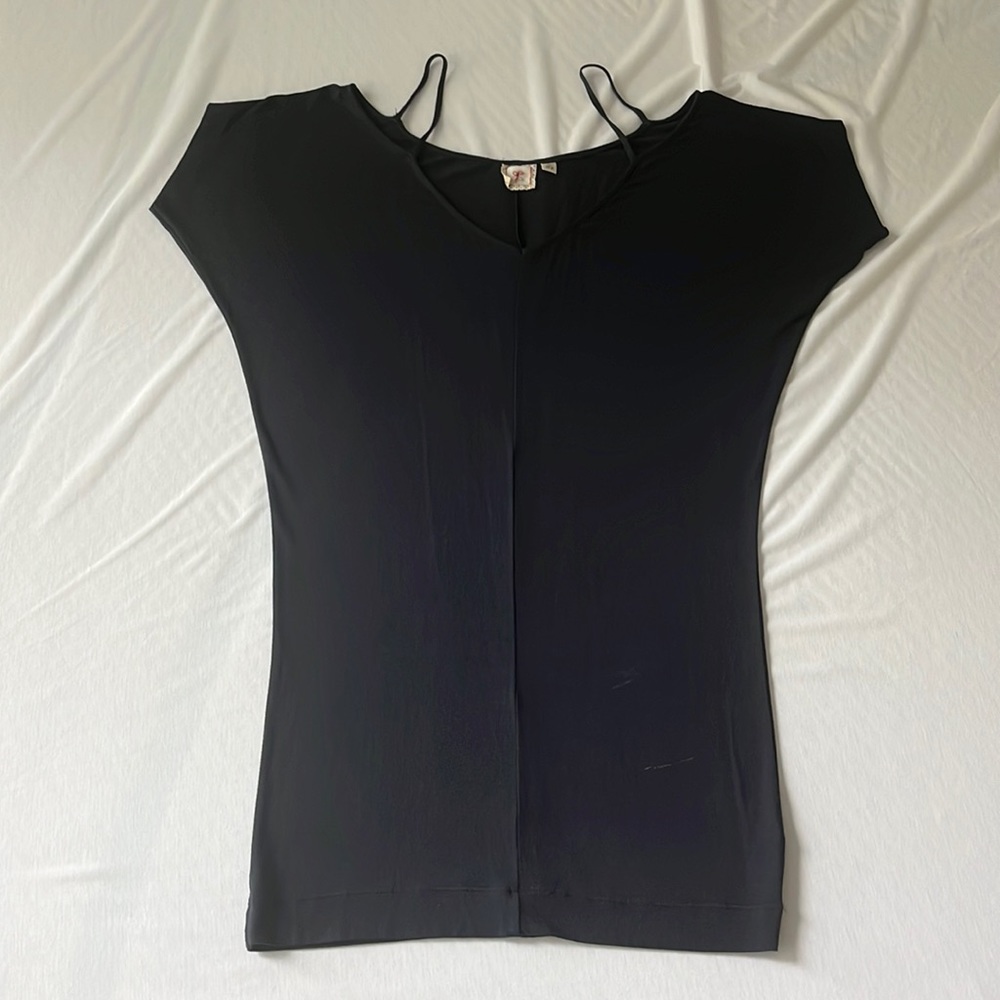 Blue/gray off shoulder dress